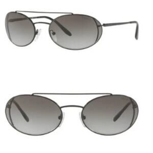 Prada 61mm Oval Sunglasses Black